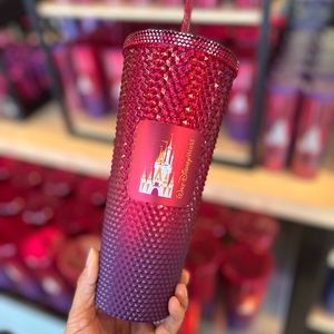 2023 Walt Disney World Castle Red Starbucks Geometric Tumbler Cup New